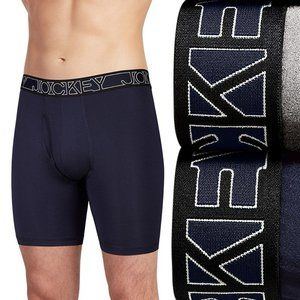 Big & Tall Jockey 2-Pack Active Microfiber 9" Long Leg Boxer Briefs